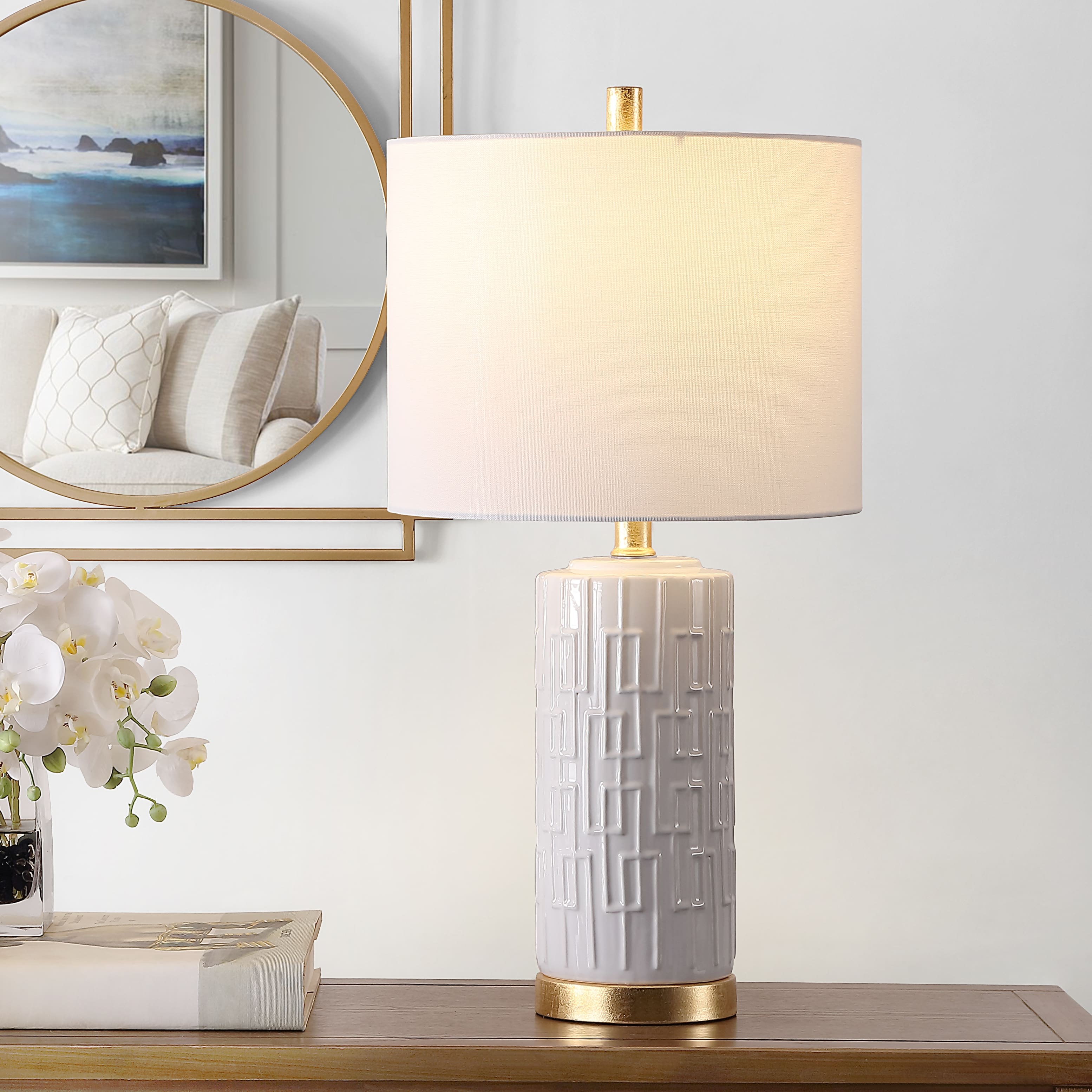 SAFAVIEH Lighting 25-inch Pehonix Ceramic Table Lamp
