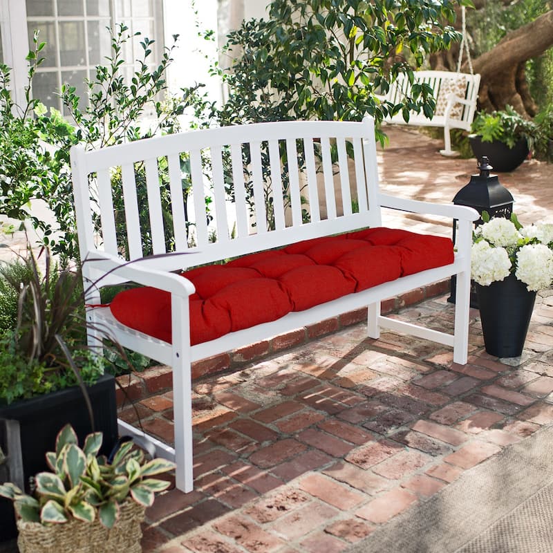 Aoodor Outdoor Polyester Tufted Bench Cushion, Water-resistant & Fade-Resistant Cushion