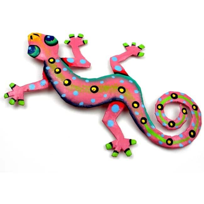 Handmade Recycled Metal Gecko Wall Art (Haiti)