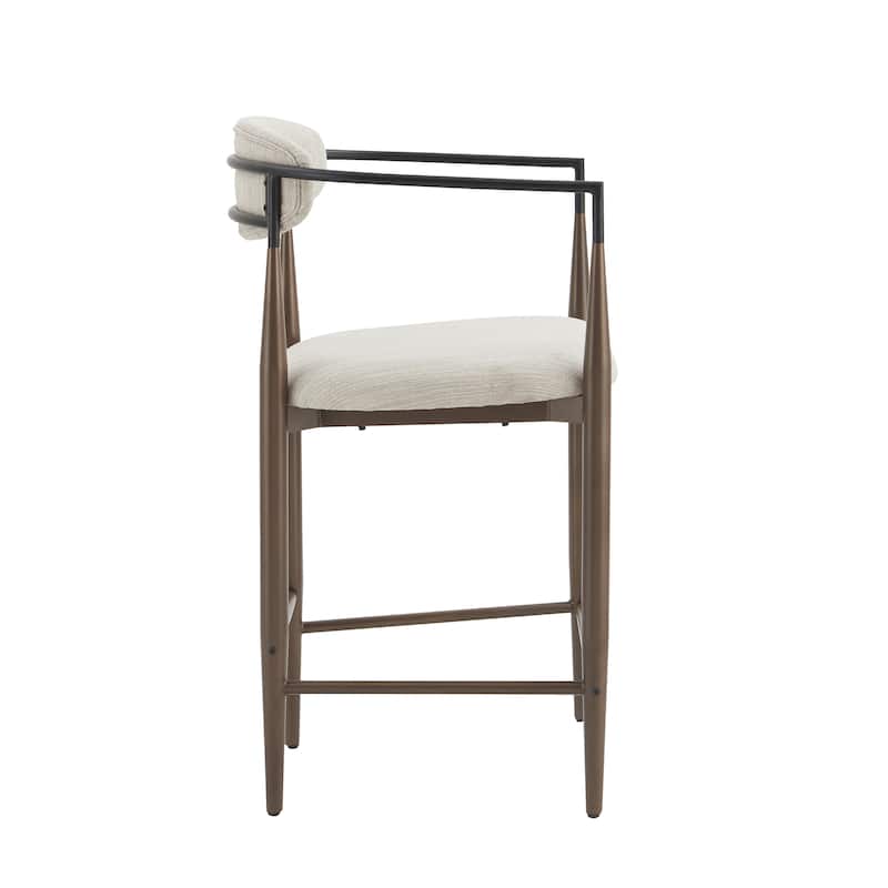 Christopher Knight Home Elmore Fabric and Iron 25-Inch Tall Counter Stools (Set of 2)