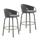 preview thumbnail 14 of 19, Set of 2 Contemporary Velvet & Metal 26" Counter Stool