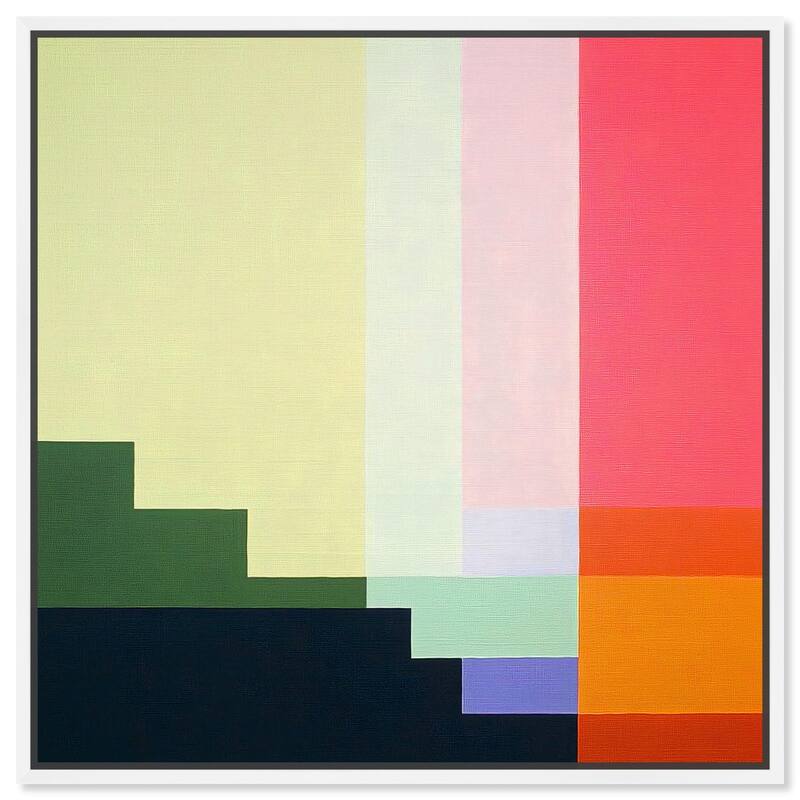 Rectilinear Rhapsody III Canvas by Art Remedy - 16" x 16" - White