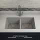 preview thumbnail 2 of 12, Lexicon Double Bowl 50/50 Undermount Granite Kitchen sink Galaxy Concrete - 19" W x 32" L x 9.75" H