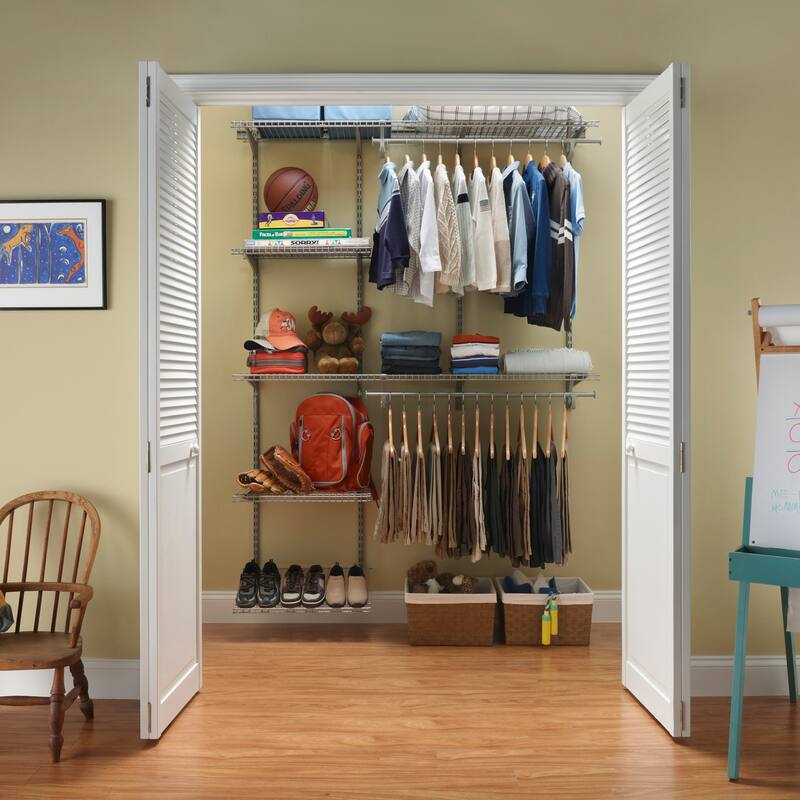 ClosetMaid ShelfTrack 60-96 Inch Wide Adjustable Closet Organizer