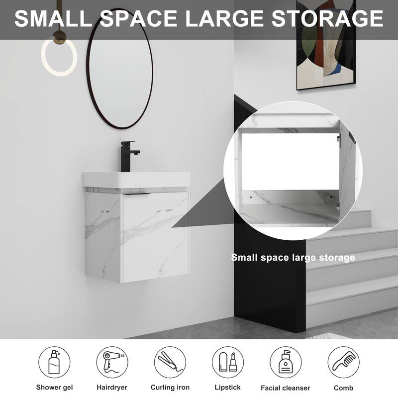 BNK 16"/20"/24"/30"/36" Single Sink Bathroom Vanity with Soft Close Door and Shelf