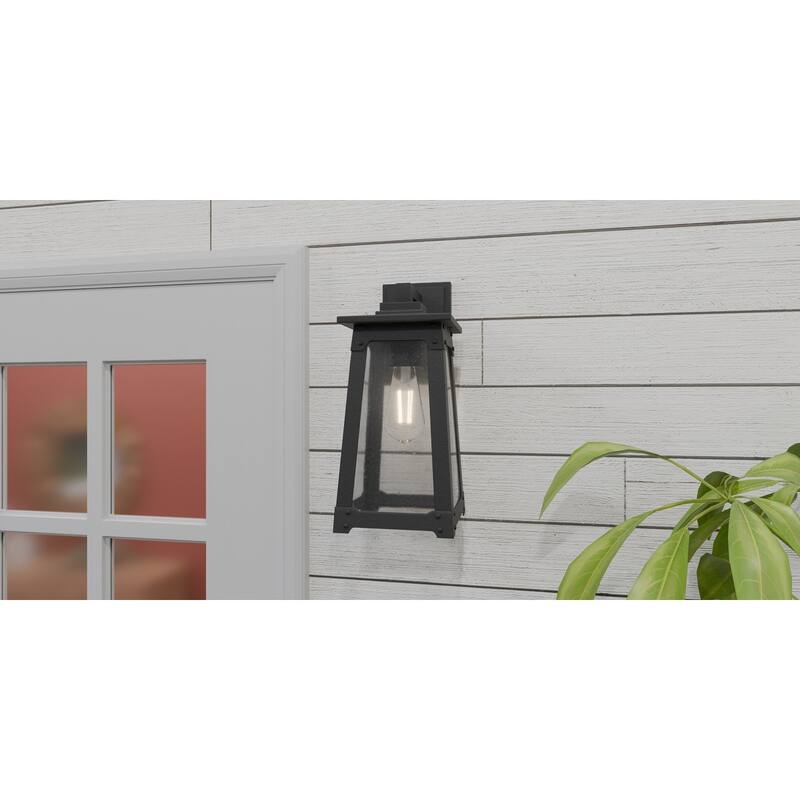 Drescher 1-Light Matte Black Outdoor Wall Lantern