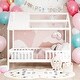 preview thumbnail 1 of 11, Twin Size Wood House Bed With Fence and Solid Construction For Bedroom White