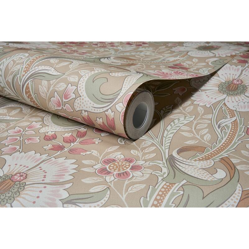 Chesapeake Liora Taupe Floral Trail Wallpaper
