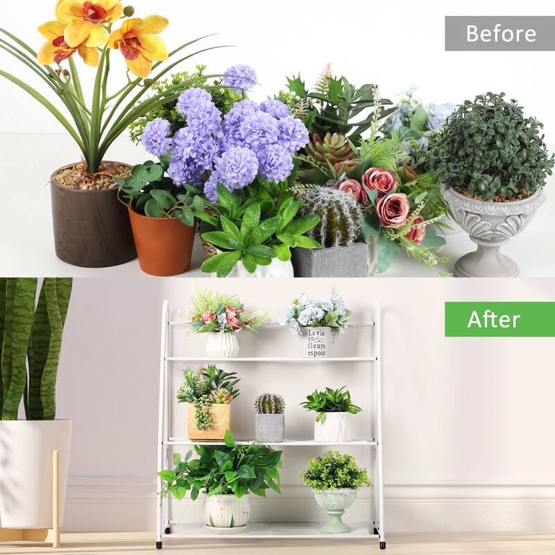 4 Tier Metal Plant Stand Indoor Outdoor
