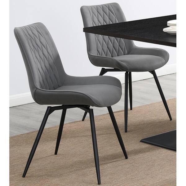 Mid-Century Modern Design Grey Swivel Dining Chairs (Set of 2) - Bed Bath & Beyond - 33828911