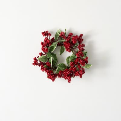 Sullivans Artificial Red Berry Wreath, Red