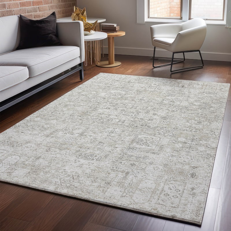 Premium Washable Super Soft Vintage Traditional Mayfield Rug - Taupe - 3' x 5'
