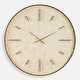 preview thumbnail 1 of 5, Framed Round Stone Wall Clock - 35.25" - Antique Gold Finish