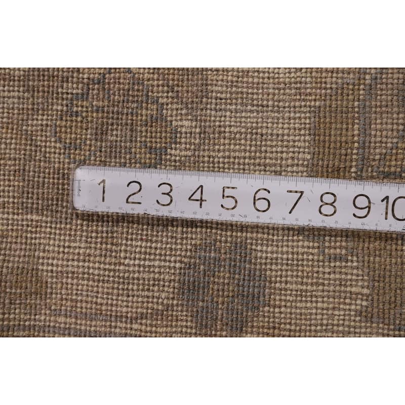 Vegetable Dye Gray Oushak Turkish Area Rug Hand-Knotted Wool Carpet - 9'4" x 12'4"