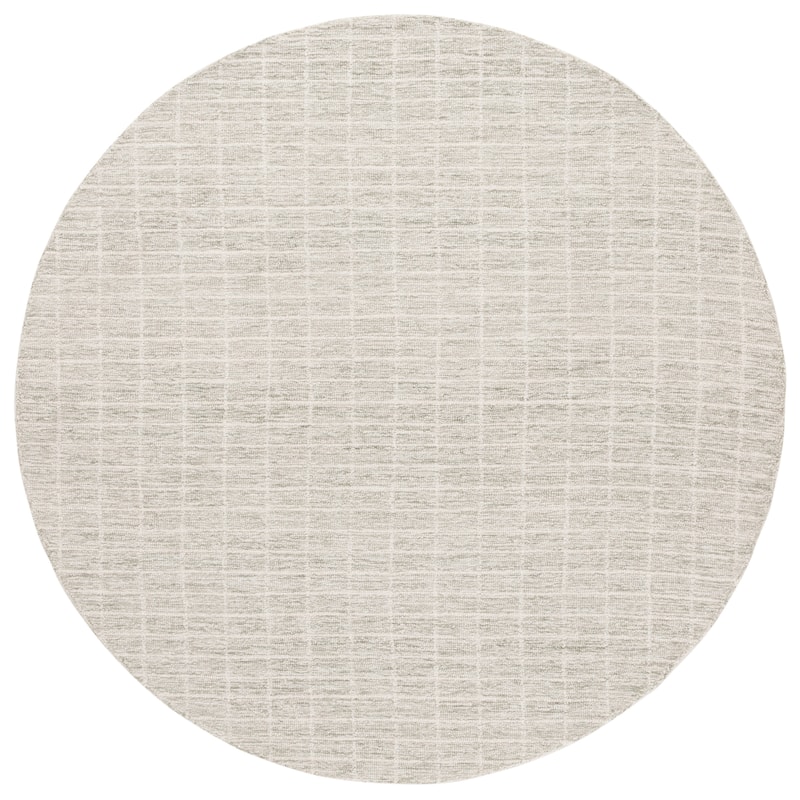 SAFAVIEH Handmade Ebony Peigi Contemporary Wool Rug - 6' Round - Sage/Ivory - Round