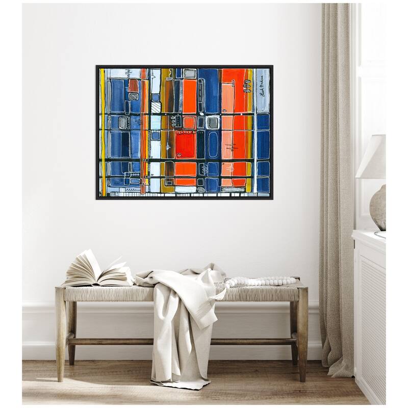 Kate and Laurel Sylvie Bart Horizontal Framed Canvas by Leah Nadeau