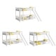preview thumbnail 48 of 58, Solid Pine Wood Bunk Bed,Versatile Floor Fence Bunk Bed with Door,Twin Over Twin Size