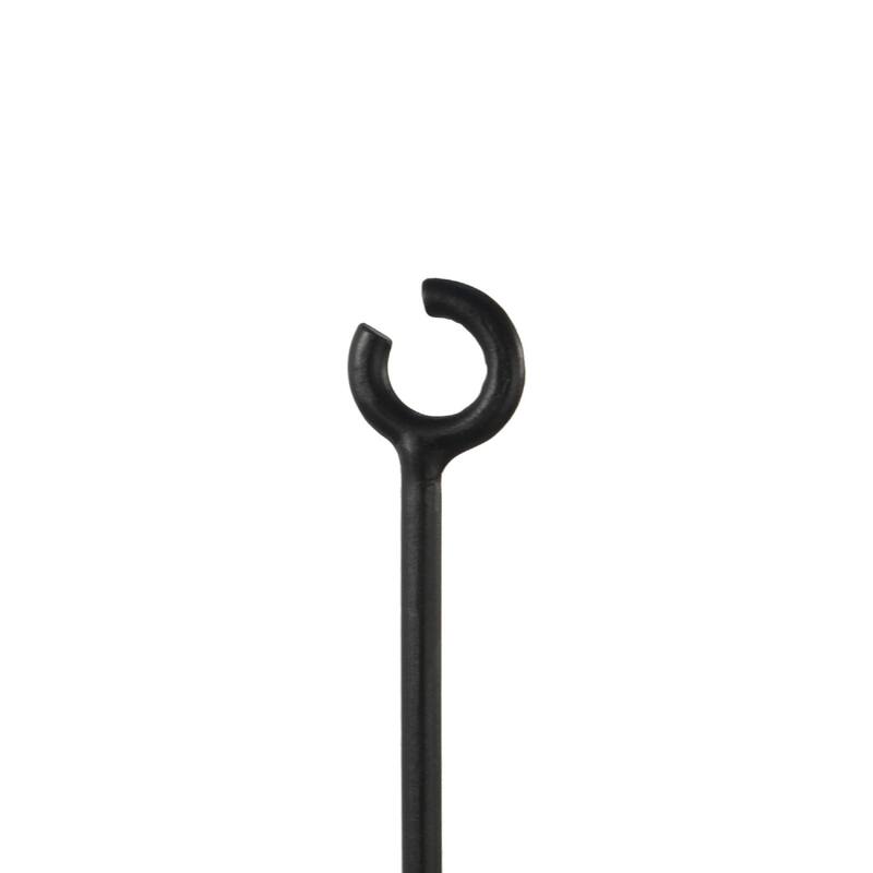 Achla Designs 46"H Black Powdercoated Wrought Iron Outdoor O-Hook Railing Poles for String Lights (Set of 2)
