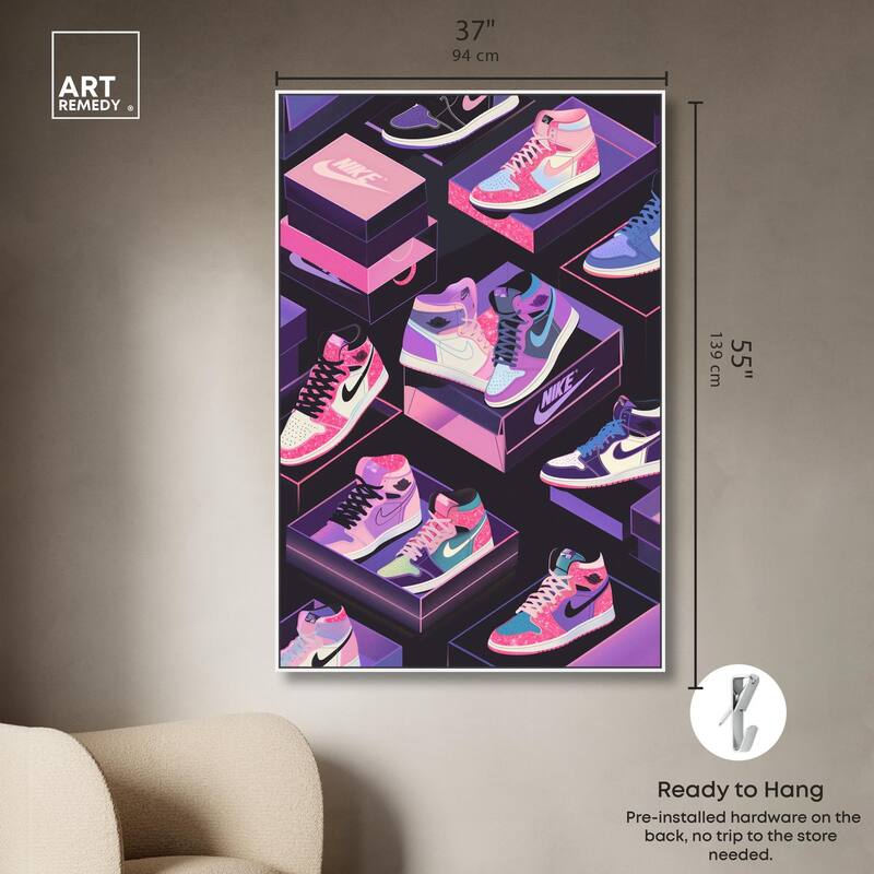Neon Pastels Sneakers Canvas by Art Remedy