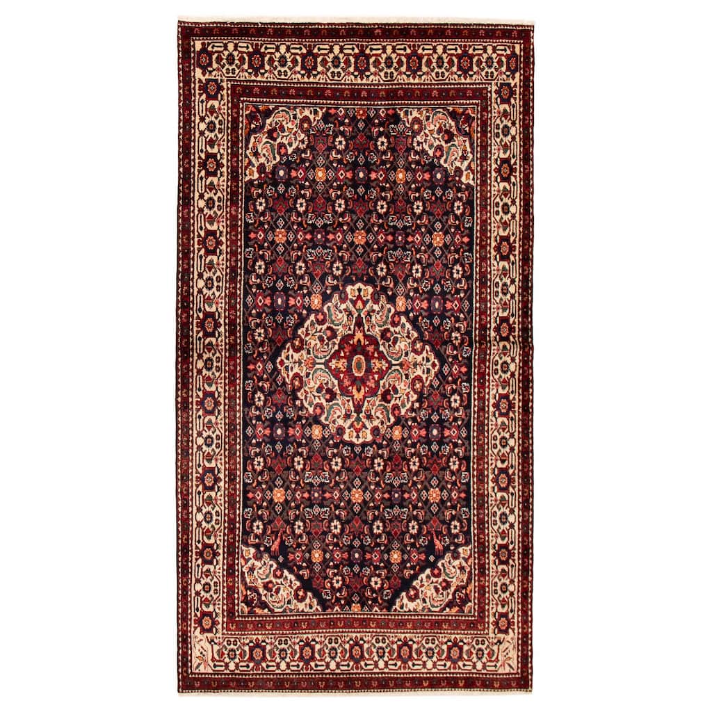 ECARPETGALLERY Hand-knotted Anatolian Vintage Navy Wool Rug - 5'4 x 10'2