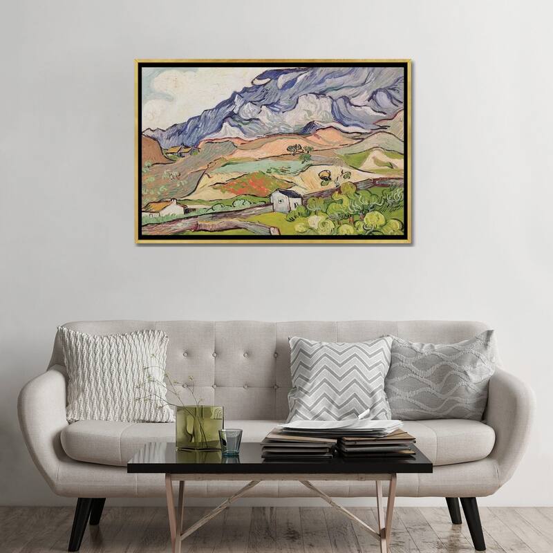 iCanvas "The Alpilles, 1890 " by Vincent van Gogh Framed Canvas Print