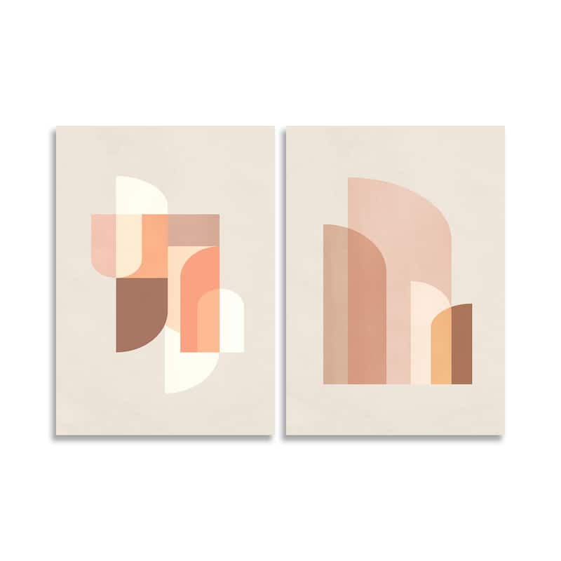 "Retro Geometric I" Framed 2-Piece Wall Art Set by Kathrin Pienaar