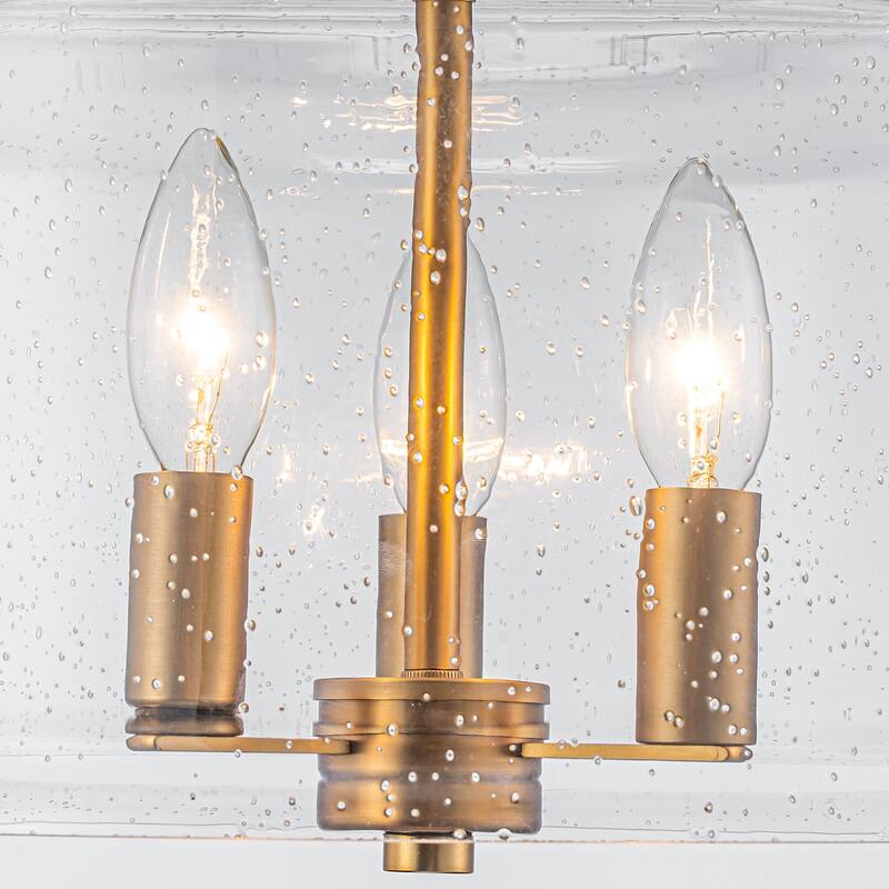 Modern Industrial 3-Light Clear Glass Drum Pendant Light