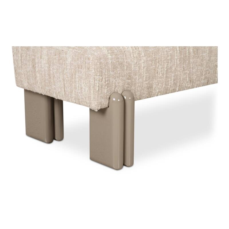 NADAAL STUDIOS Jessamine, Bench With Textured Boucle Upholstery - 55.9"W x20.5"D x16.5"H