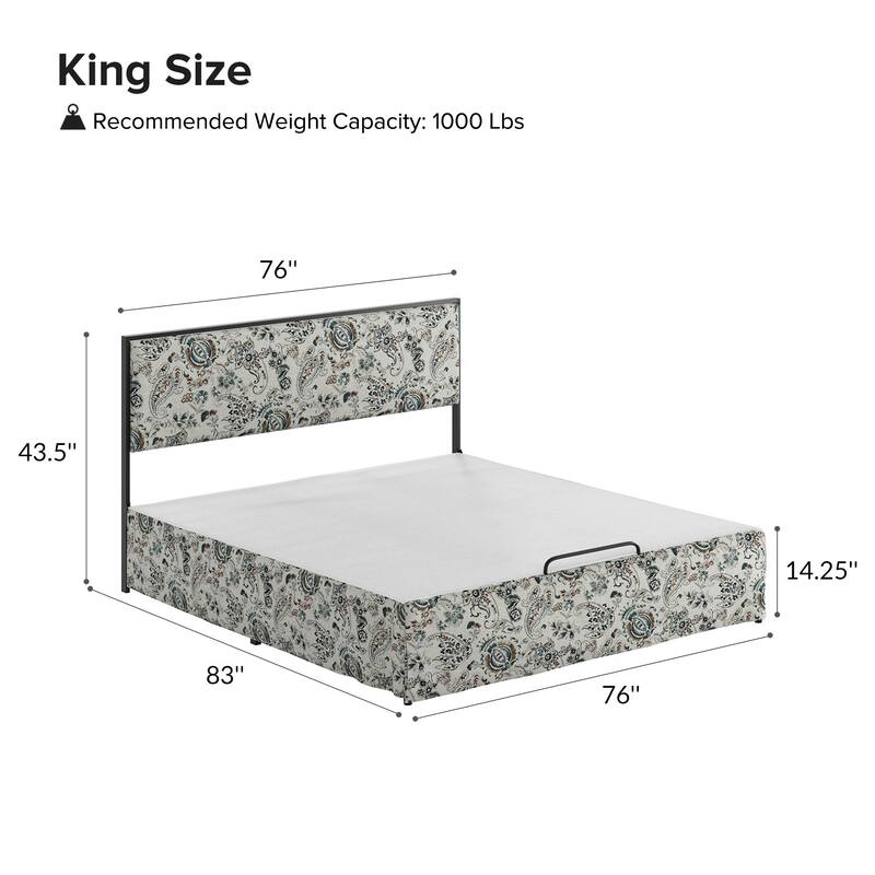 Oliver Modern Washable Slipcover Bed Upholstered Metal by HULALA HOME