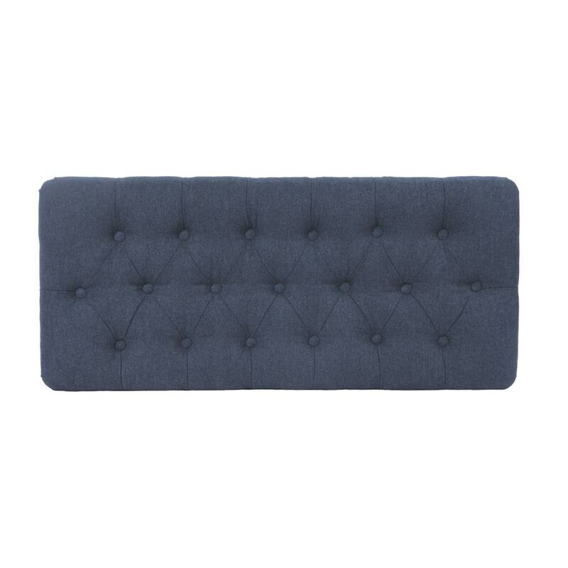 HomePop Button Tufted Top Storage Bench with Wood Legs