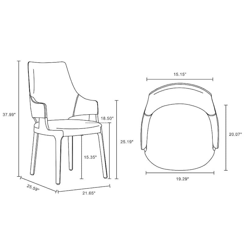 Manhattan Comfort Kara Modern Velvet Upholstered Dining Arm Chair