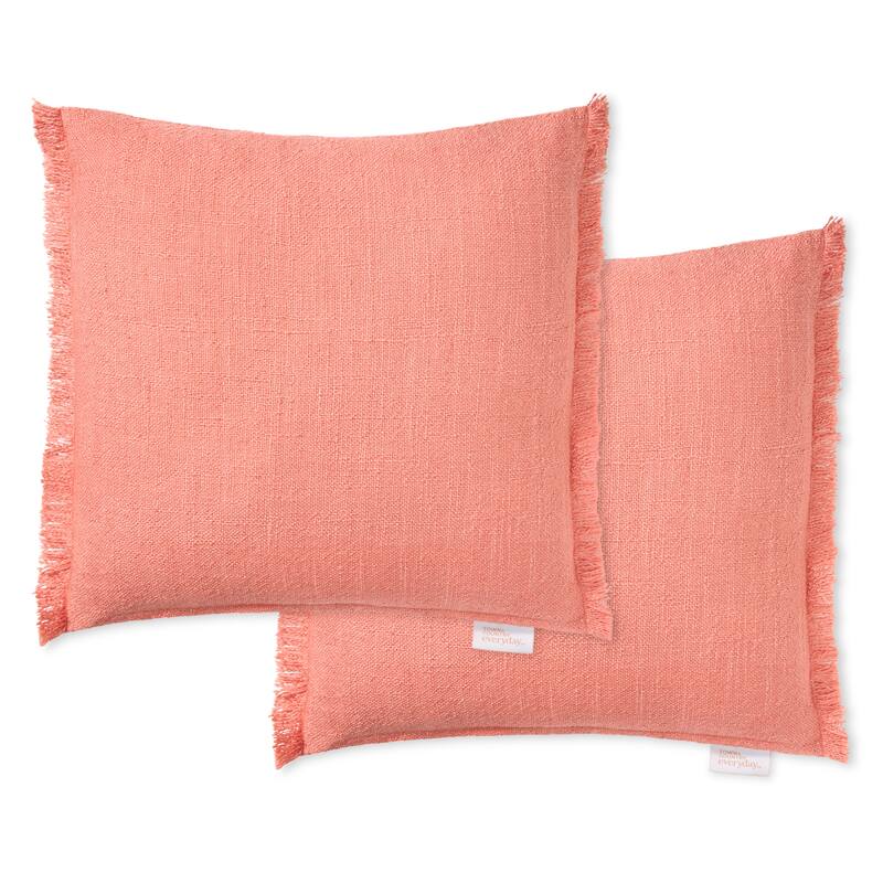 TOWN & COUNTRY EVERDAY Rio Solid Fringe Indoor/Outdoor Decorative Pillow 20"X20" Sage Green
