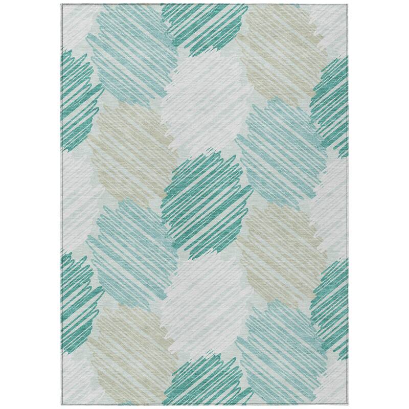 HomeRoots Geometric Transitional Rectangle Outdoor Rug