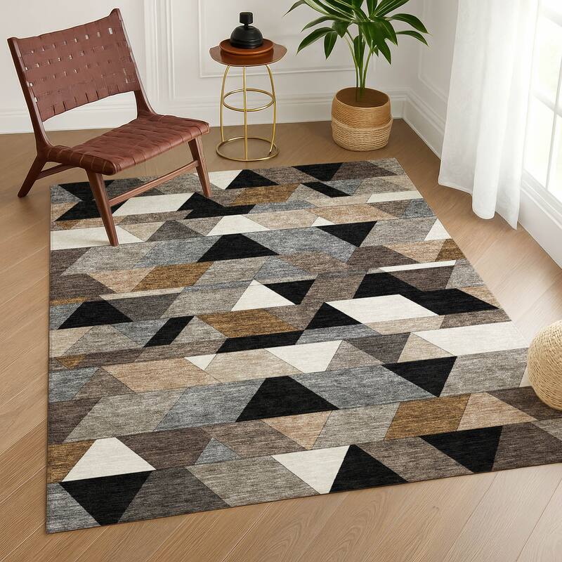 Machine Washable Indoor/ Outdoor Modern DeVaughn Chantille Rug