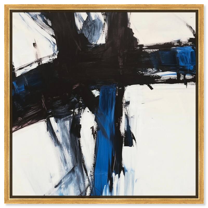 Blue Streak I Canvas by Art Remedy - Gold - 40" x 40"