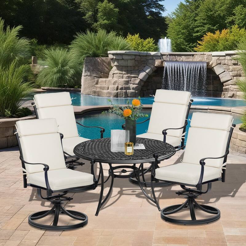 Aoodor Outdoor High Back Dining Chair Cushion Set, 44"x21"x3.2", Set of 4 - 44"x21"x3.2"