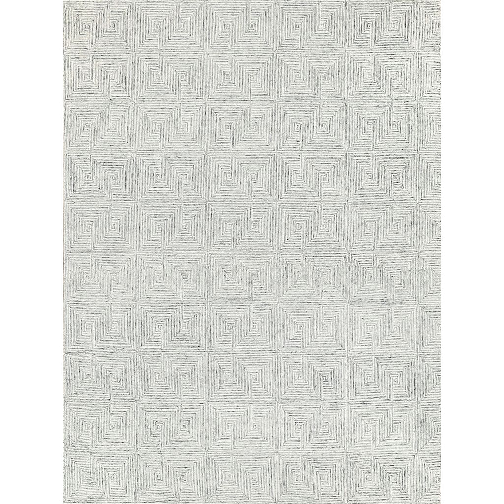 EXQUISITE RUGS Caprice Hand-tufted New Zealand Wool Light Blue/Ivory Area Rug.