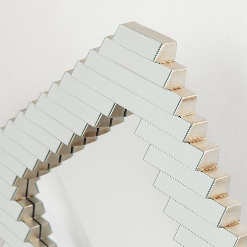 40" Modern Silver Glass Framed Rectangular Decorative Wall Bathroom Vanity Mirror