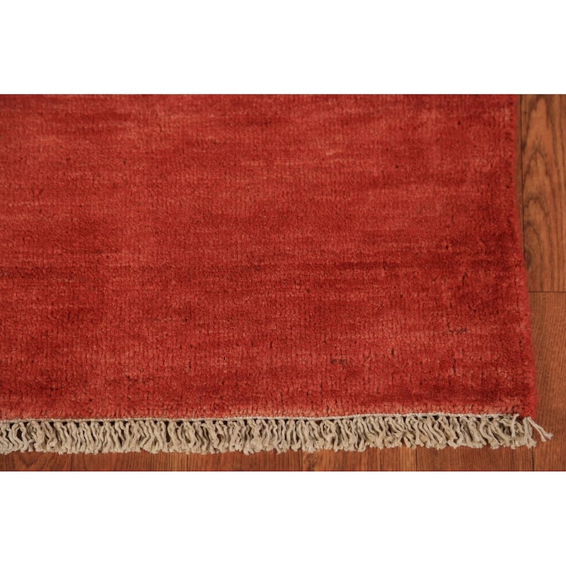 Gabbeh Modern Rug Hand-Knotted Bedroom Wool Carpet - 3'11" x 6'0"