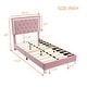 preview thumbnail 11 of 9, Twin Size Upholstered Platform Bed with LED Lights for Kids, Pink