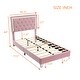 preview thumbnail 4 of 19, Velvet Upholstered Platform Bed with Soft Tufted Headboard, Kids Bedroom Twin Platform Bed with LED Light for Night's Sleep