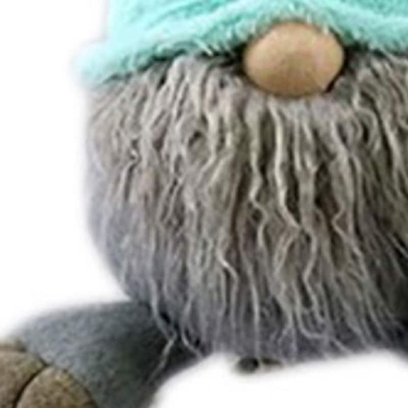 HomeRoots 19" Blue and Gray Fabric Bunny Ears Standing Gnome - 6.3' X '19.3' X '7.5