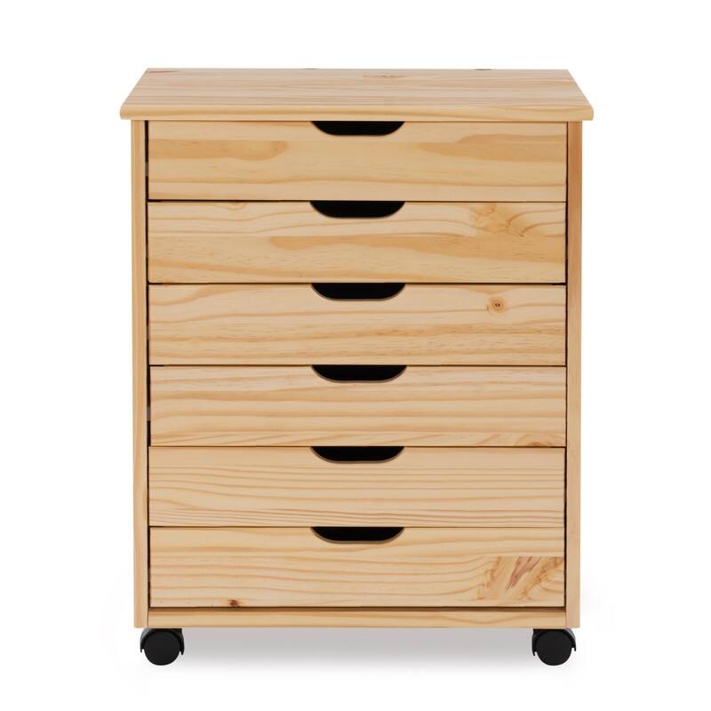 Bridgton 6-drawer Wide Rolling Storage Chest Cart