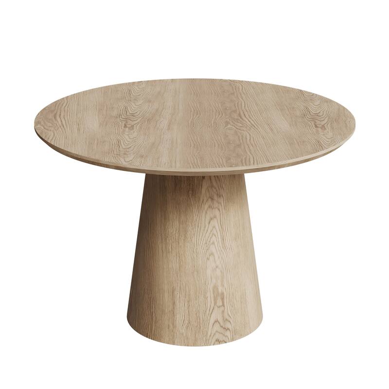 43 Inch Wooden Circular Dining Table, Modern Minimalist Round Table