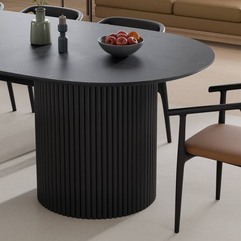 86" Big Solid Wood Oval Table Conference Table for Large Meeting Rooms