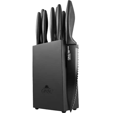 Ginsu Daku Series Dishwasher Safer Black Coated 10 Piece Knife Set With Black Block
