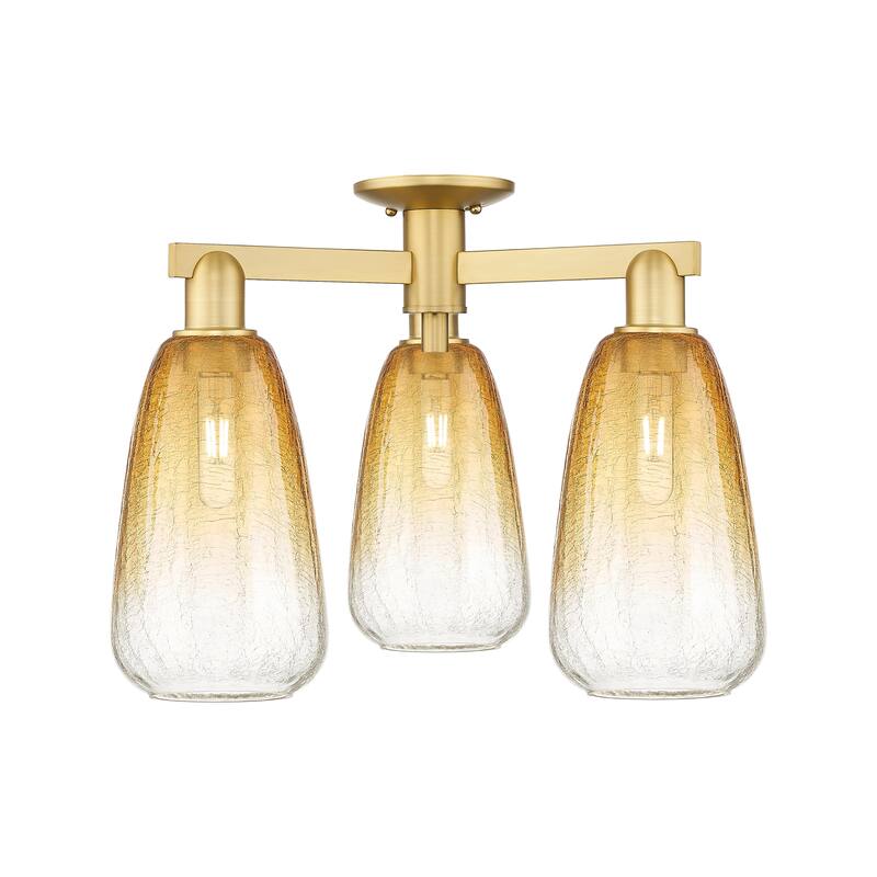 Innovations Lighting Downtown Urban - Brookhaven Almond - 3 Light 24" Semi-Flush Mount