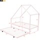preview thumbnail 5 of 8, Twin Size Metal House Bed with Pull-Out Trundle for Space-Saving and Versatile Children's Bedrooms