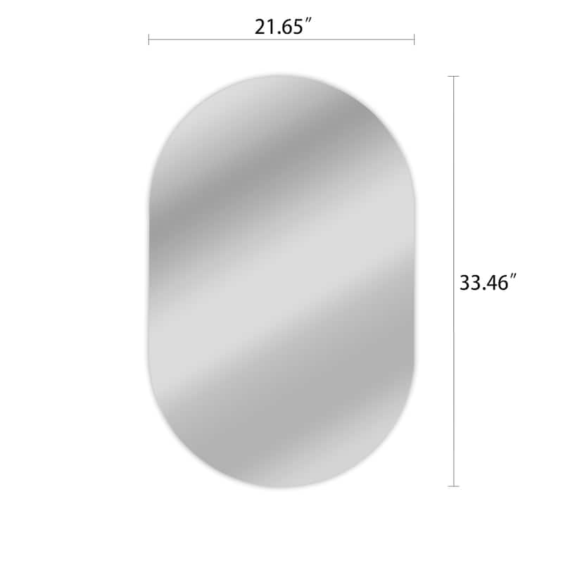 Oval Frameless Mirror - 33.5 x 21.7