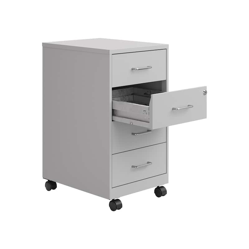 Space Solutions 18" Deep 4-drawer Mobile Organizer Cabinet,Pearl White